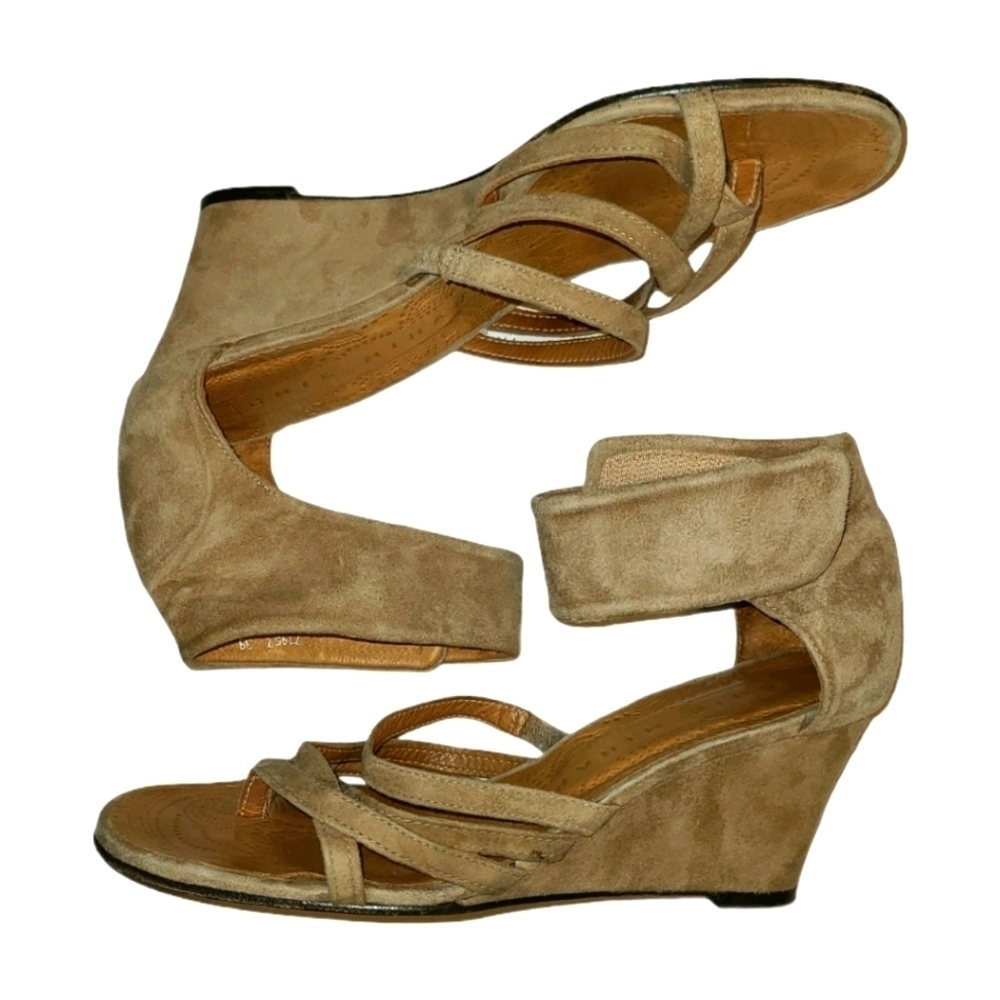 Chie Mihara Tan Suede Wedges